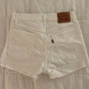Levi white denim shorts